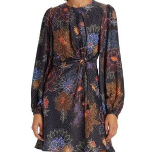 FARM Rio Sparkle Flowers Satin Mini Dress size large